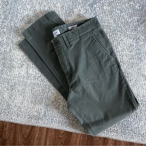 Green khaki greyish grayish green 34x32 cotton spandex chino dress casual pants